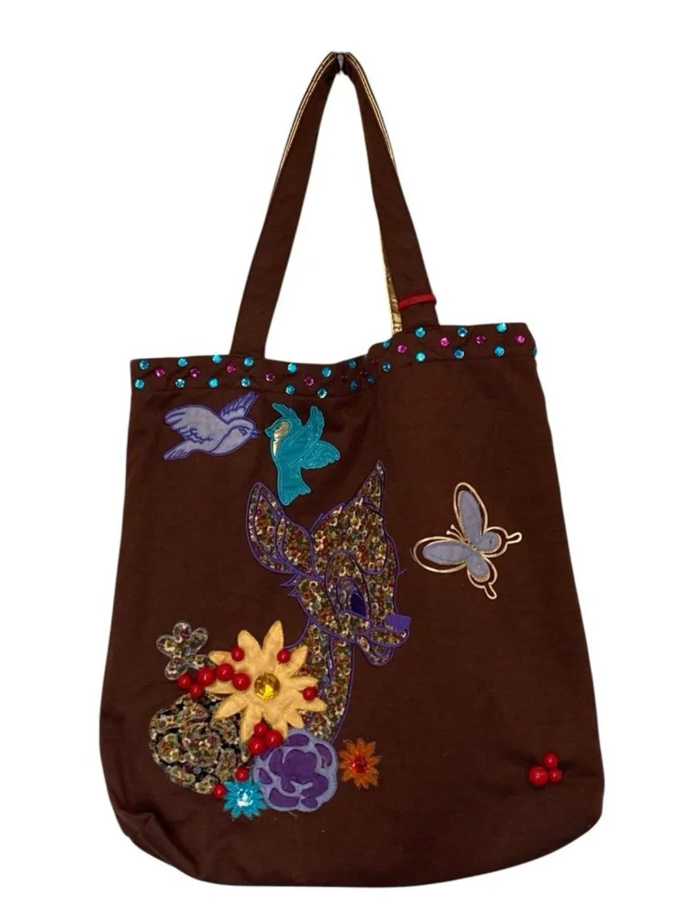Vintage Loop NYC Disney Bambi Lightweight Tote bag bead beaded embellished